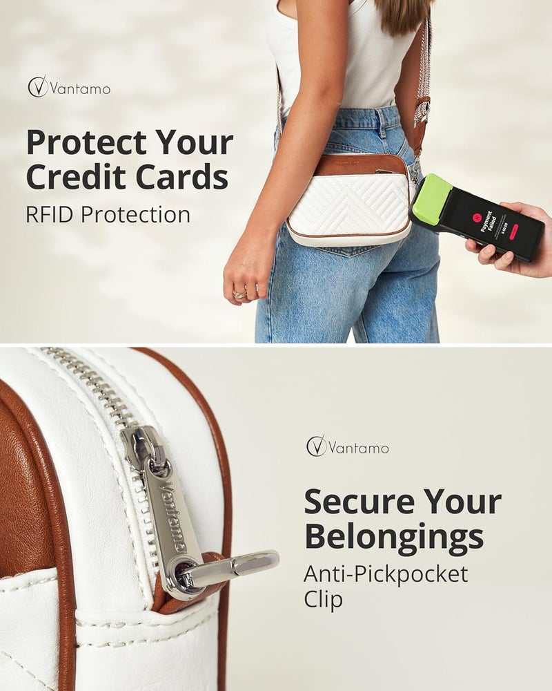 Vantamo Crossbody Bags For Women with Anti-Pickpocket Clip, Premium Purses for Women, Adjustable Strap Handbags & Gift Box - Image 5